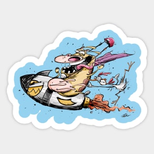 cow and chicken Sticker